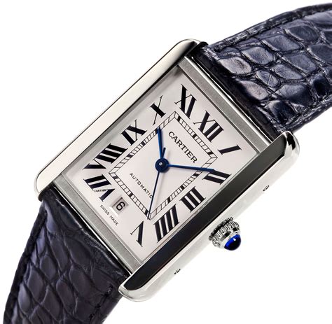 cartier tank watch men's large